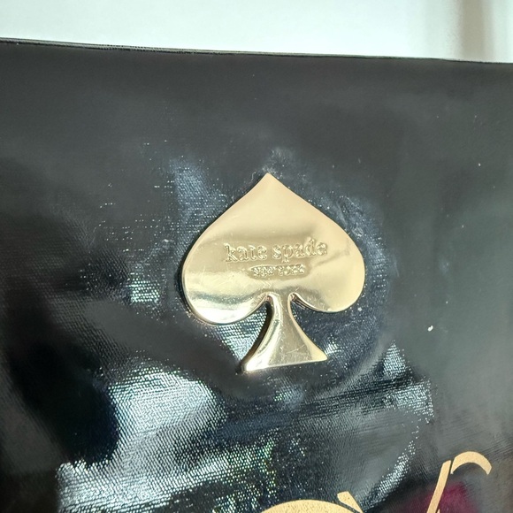 Kate Spade Womens Bon Shopper Bag Tote Black W/ Golden Letters - Picture 3 of 7